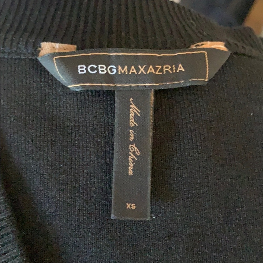 BCBGMAXAZRIA Silk Knit Stretch Black Dress, XS - Picture 5 of 6